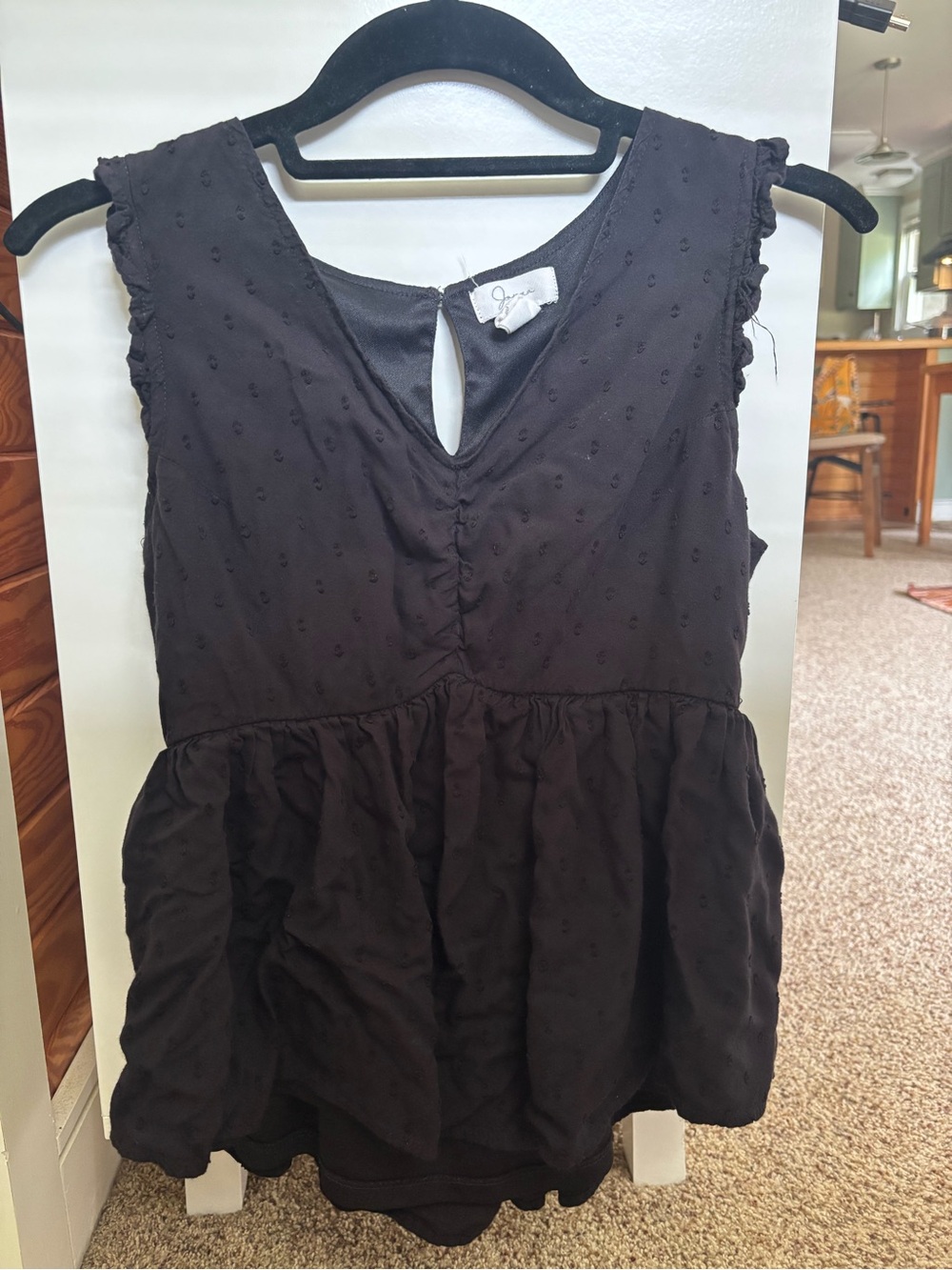 Black Sleeveless Peplum Top